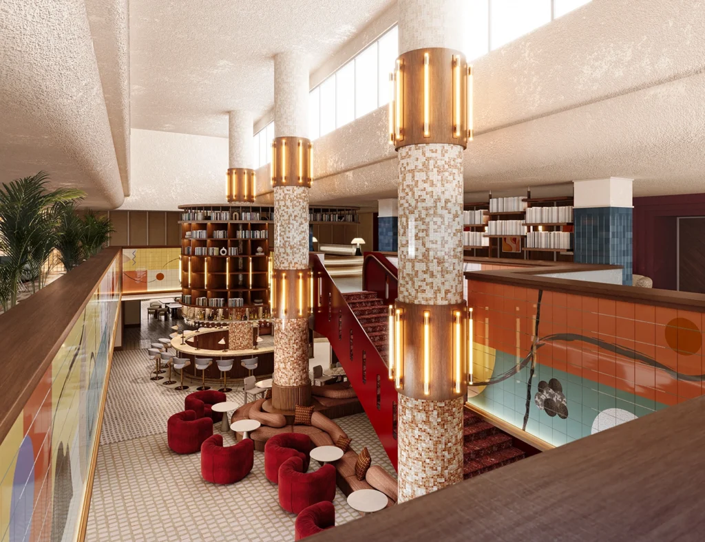 Restaurante Sheraton, Stockholm, años 70, cálido, retro, diseño, vintage